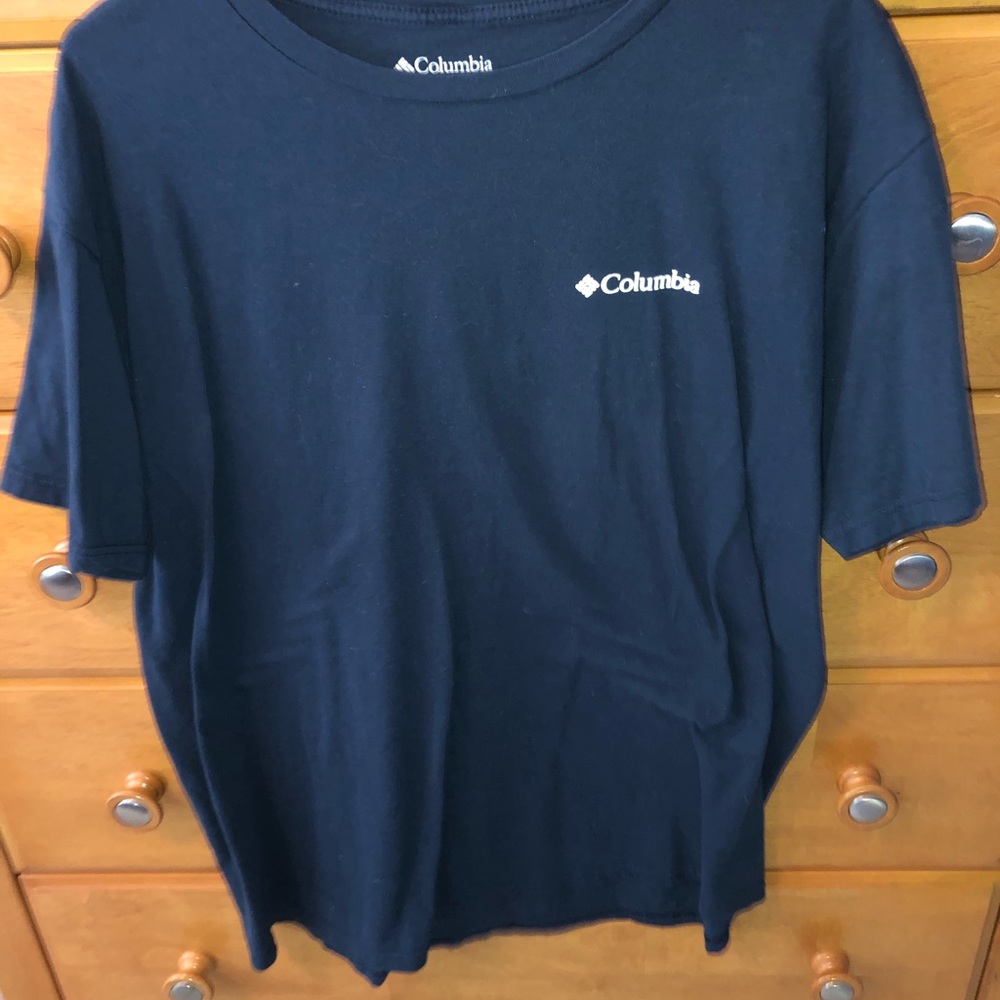 A navy blue Columbia shirt